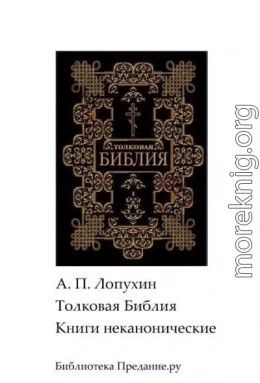 Толковая Библия. Ветхий Завет. Книги неканонические.