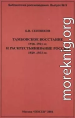 Тамбовское восстание 1918-1921 гг. и раскрестьянивание России 1929-1933 гг