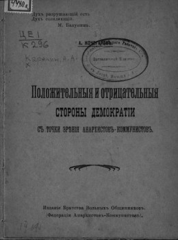 Положительные и отрицательные стороны демократии с точки зрения анархистов-коммунистов