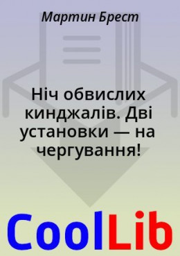 Ніч обвислих кинджалів. Дві установки — на чергування!