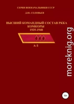 Высший командный состав РККА. Комкоры 1935-1940 гг. А-З